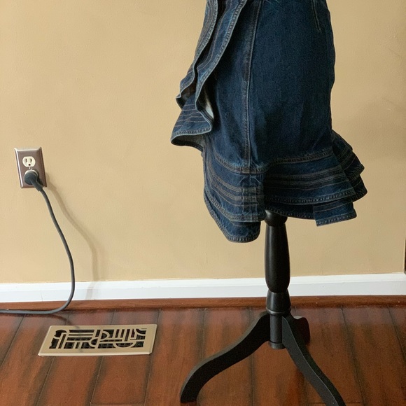 Lee X Self-Portrait Tiered Ruffle Mini Denim Skirt - Picture 5 of 11